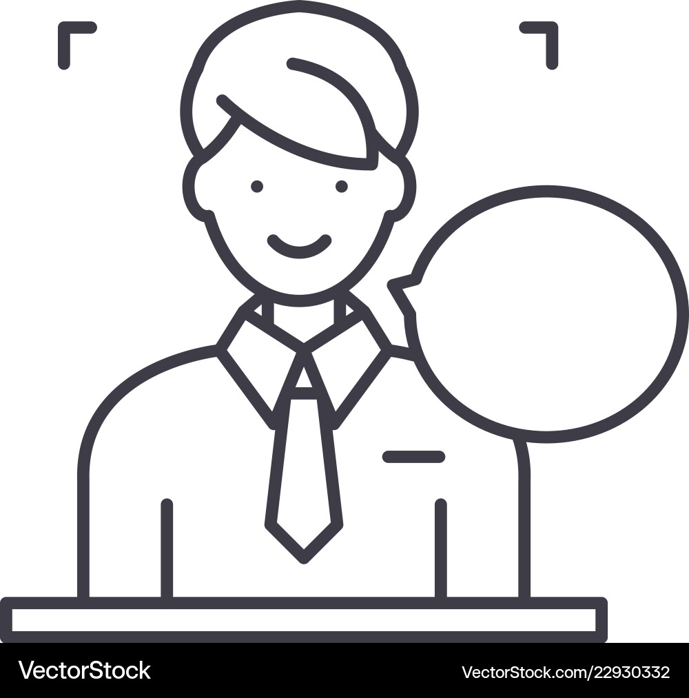 Question & Answers Line Icon Vector Image