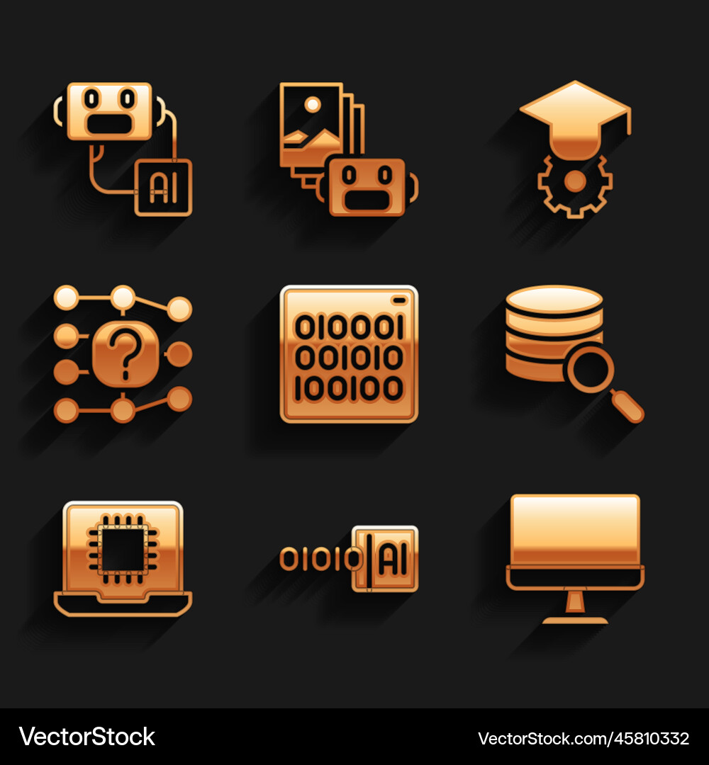 Set binary code computer monitor server Set binary code computer monitor server vector image
