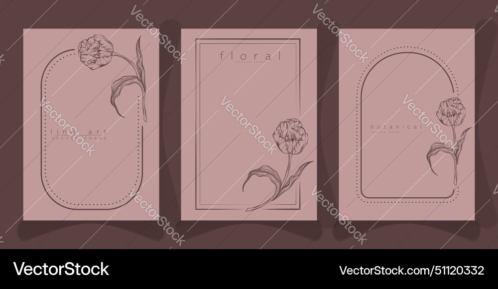 Set of frame templates in minimal linear style Set of frame templates in minimal linear style Vector Image
