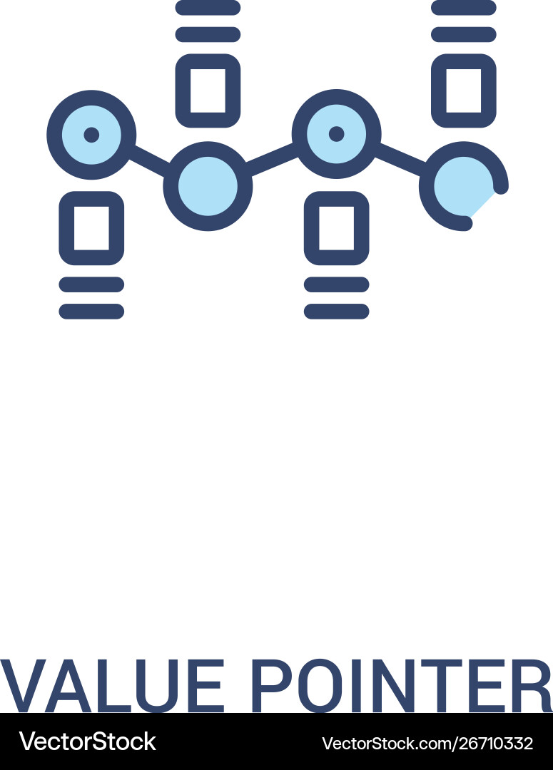 Value pointer concept 2 colored icon simple line Value pointer concept 2 colored icon simple line vector image