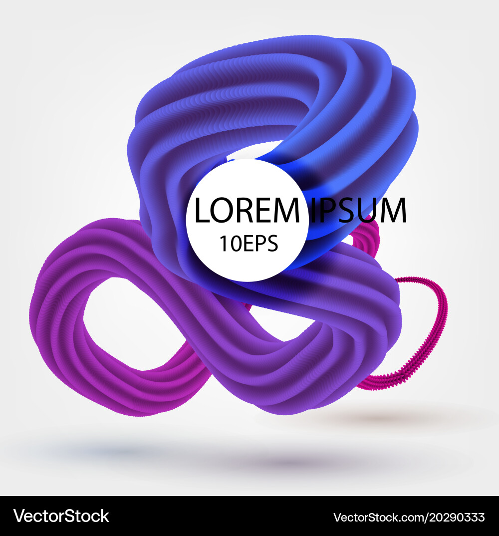 Abstract spatial three-dimensional form colored Vector Image