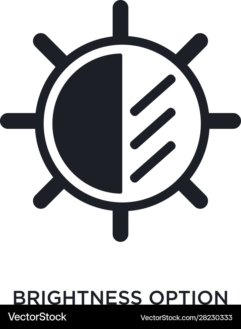 Brightness option isolated icon simple element Brightness option isolated icon simple element vector image