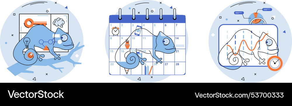 Chameleon symbolizing adaptability and change vector image