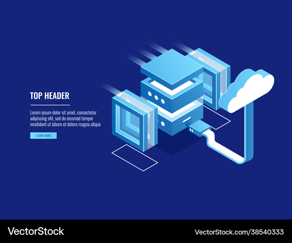 Cloud storage remote web server hosting Cloud storage remote web server hosting vector image
