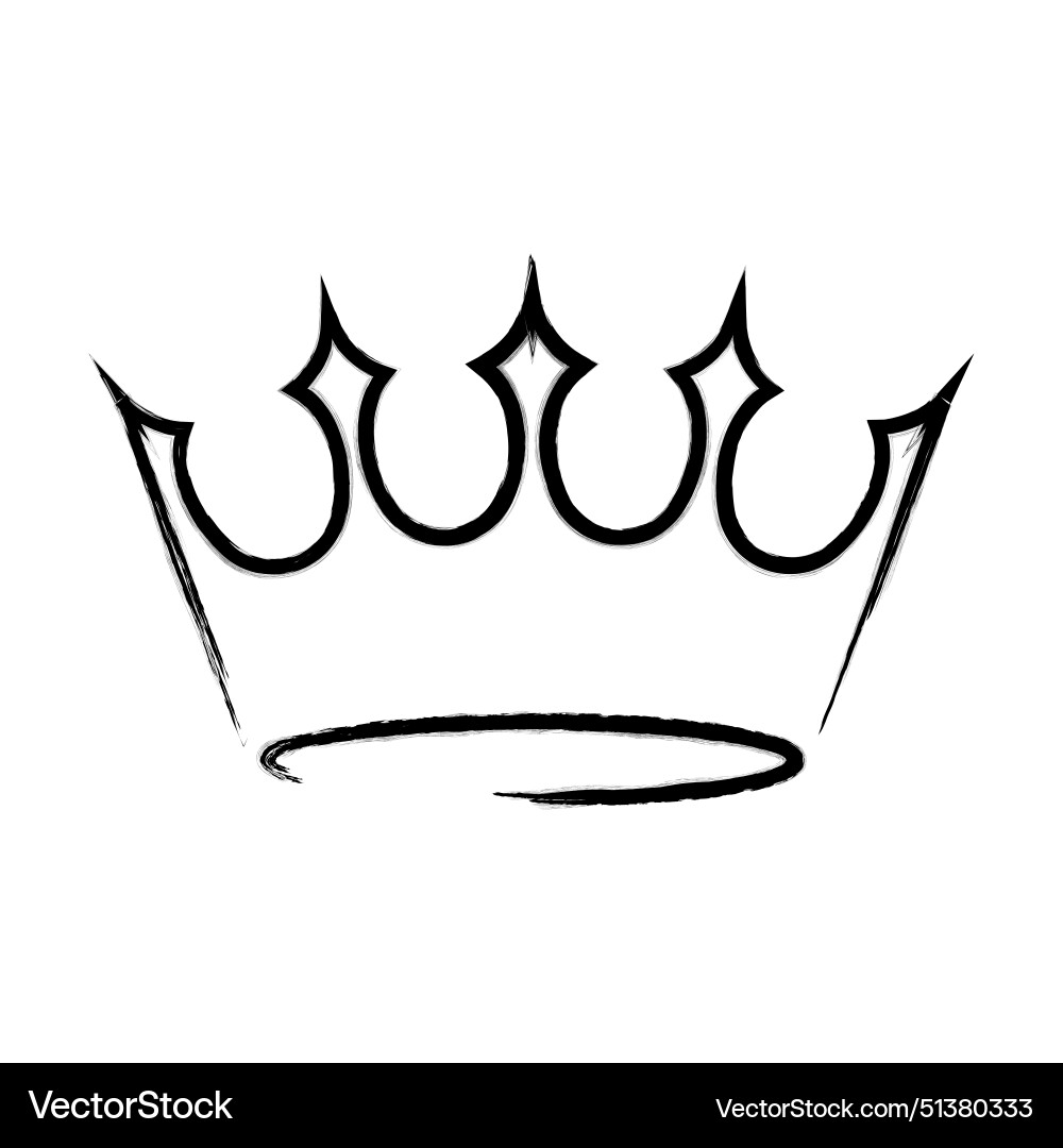Crown icon element with textured grounge Vector Image