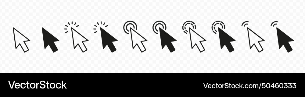 Cursor Klick Icon flache Webpointer Set Cursor Klick Icon flache Webpointer Set vektorbild