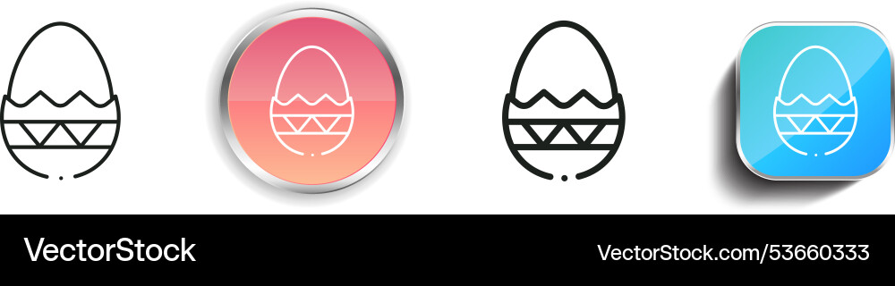 Easter egg icon thin linear regular and button Easter egg icon thin linear regular and button vector image