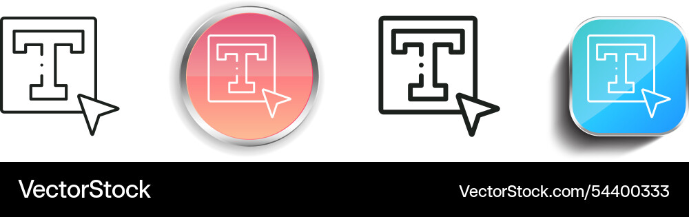 Font icon thin linear regular and button style vector image