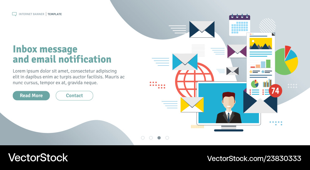 Inbox message and email notification Vector Image