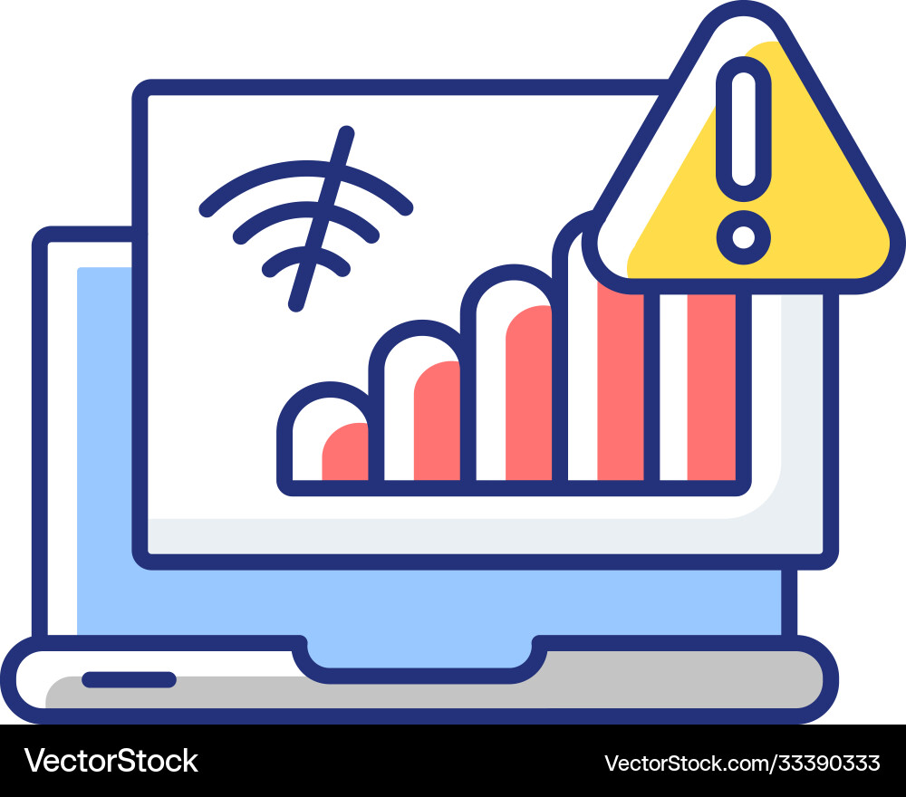 Internet connection problem rgb color icon Internet connection problem rgb color icon vector image
