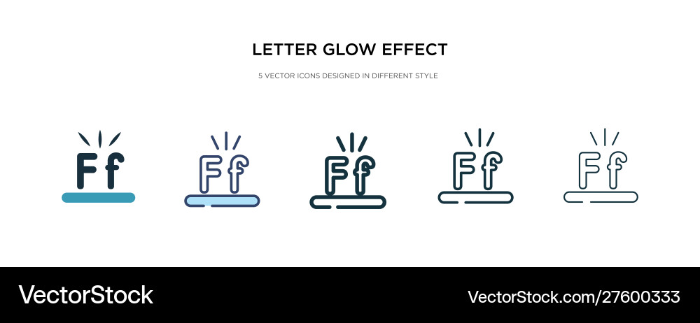 Letter glow effect icon in different style two Letter glow effect icon in different style two vector image