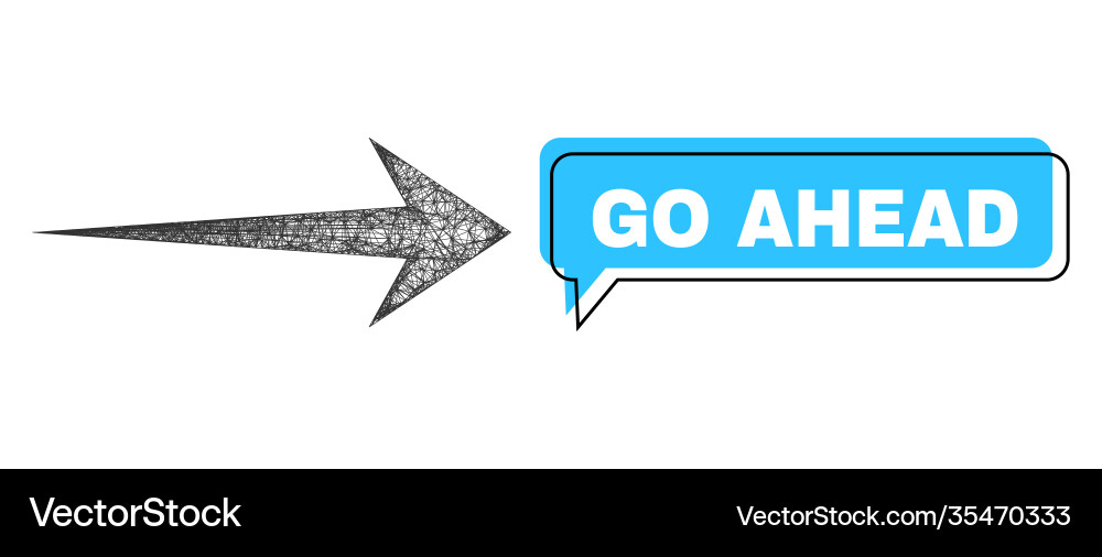Misplaced go ahead chat frame and net mesh arrow vector image