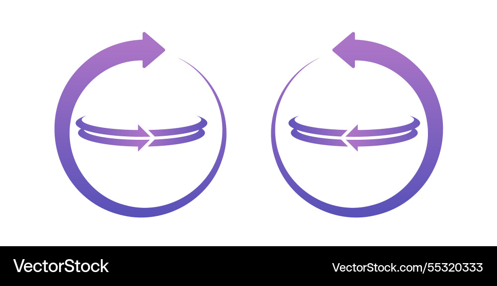 Rotation arrows icon reload set Rotation arrows icon reload set vector image