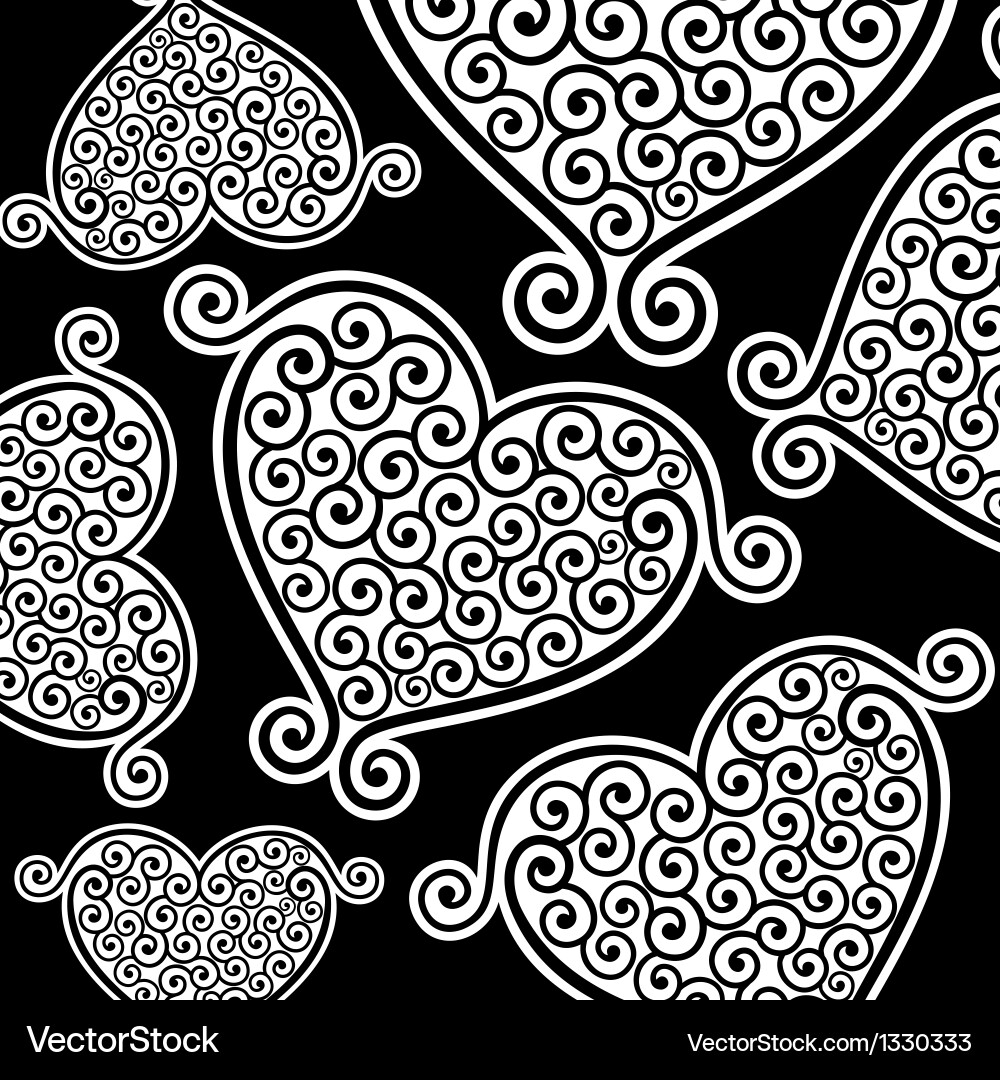 Seamless heart pattern background stock vector image