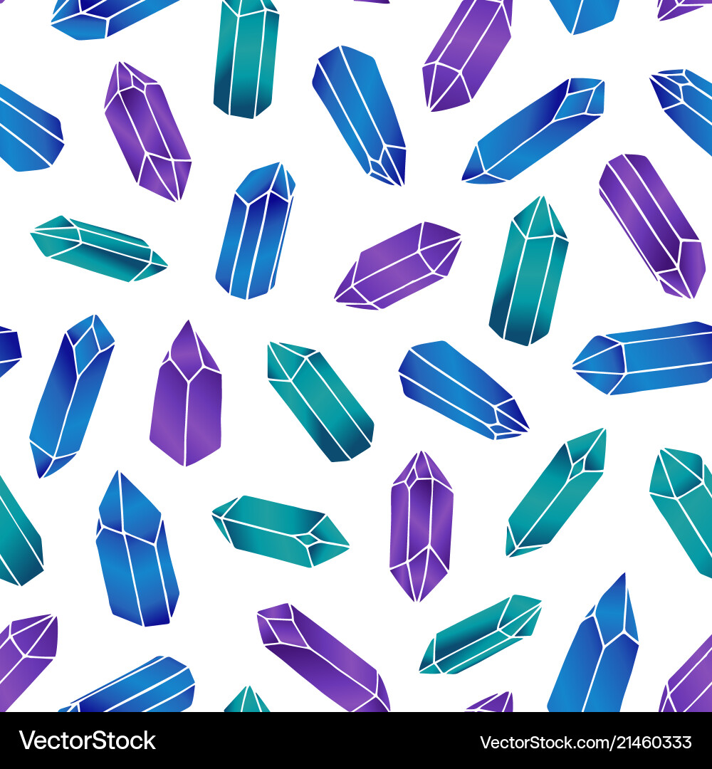 Seamless pattern with crystals and gems Seamless pattern with crystals and gems vector image