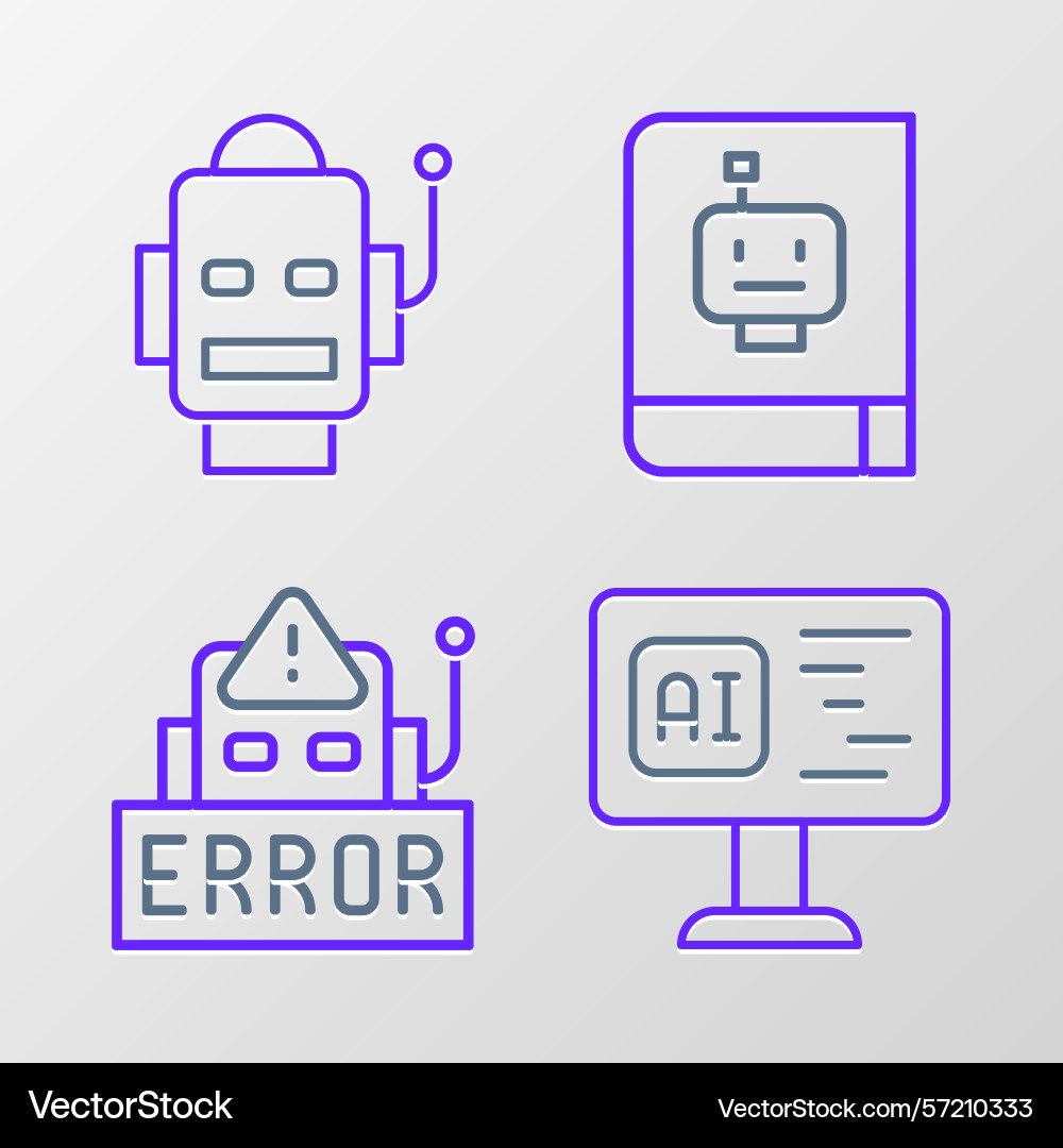 Set line software error in robot user manual vector image