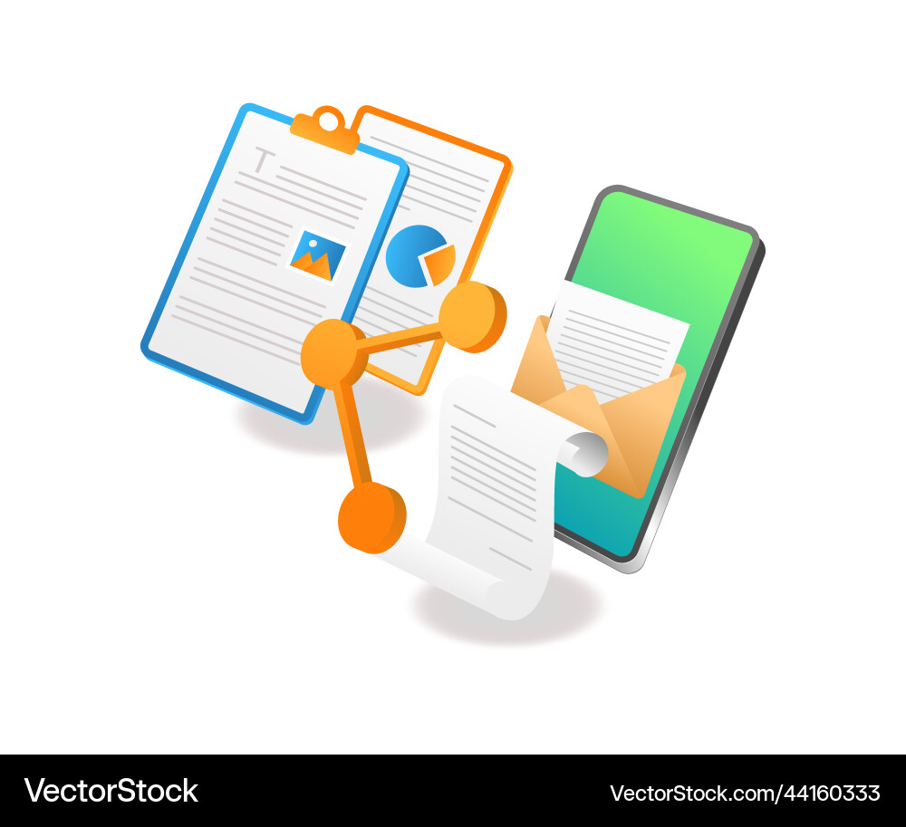 Share data folder with smartphone Share data folder with smartphone vector image