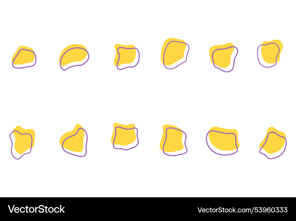 Simple blob abstract shape design set vector image