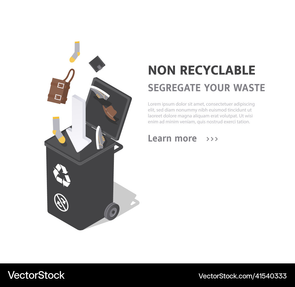 Sorting non recyclable waste Sorting non recyclable waste vector image