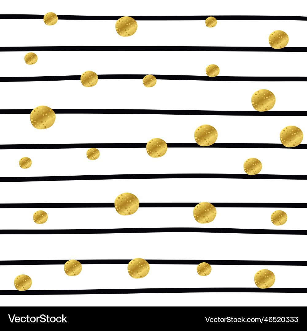 Stripe pattern with golden dots Vector Image