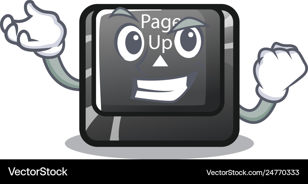 Successful button page up isolated with character vector image