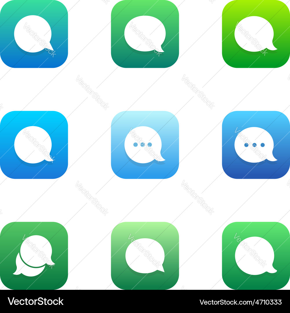 Talk bubble comment and message logo icons set Vector Image