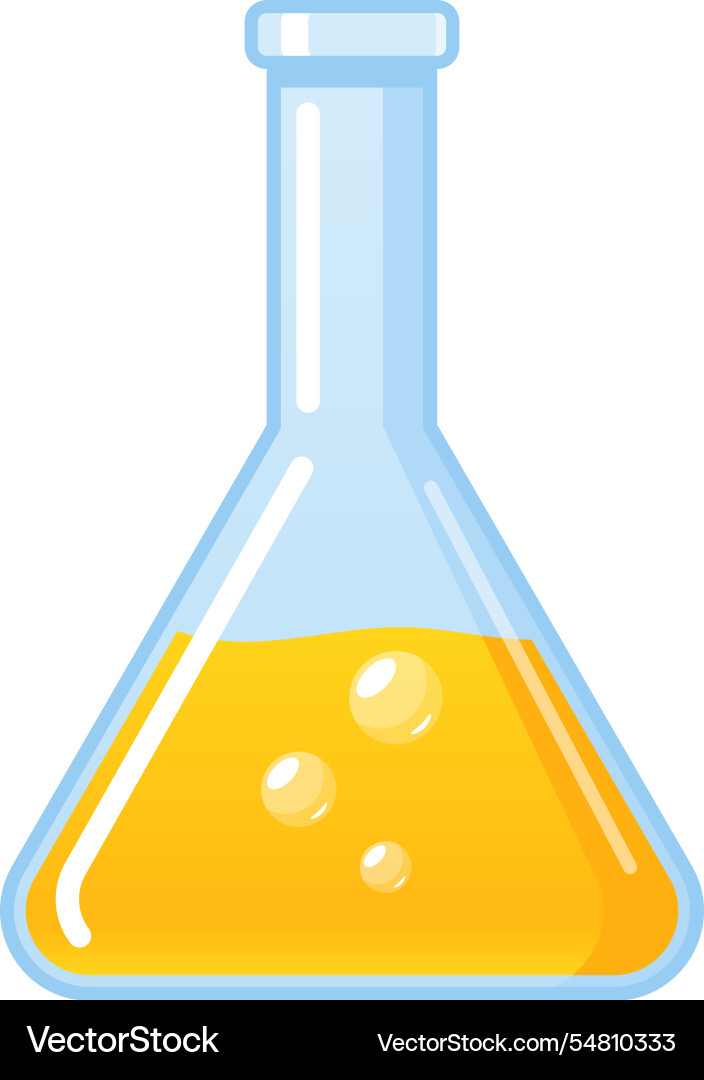 Triangular flask with liquid vector image