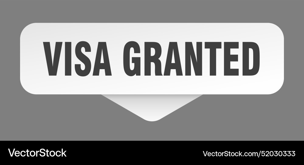 Visa granted sticker sign isolated Royalty Free Vector Image