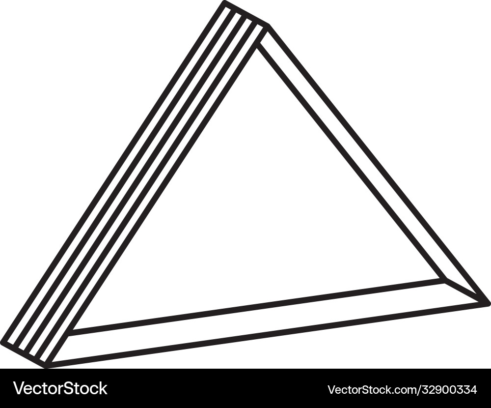 3d triangle shape icon line style vector image