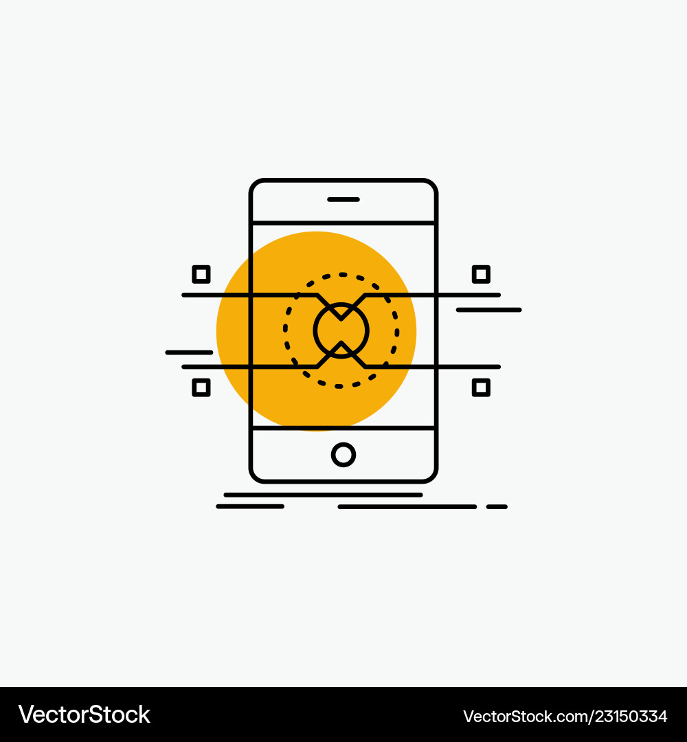 Api interface mobile phone smartphone line icon Api interface mobile phone smartphone line icon Vector Image
