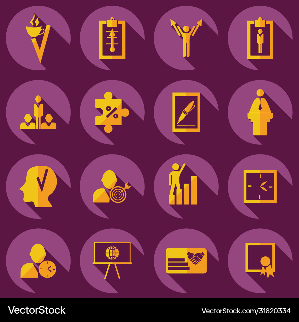 Assembly in flat style icons theme business Vector Image