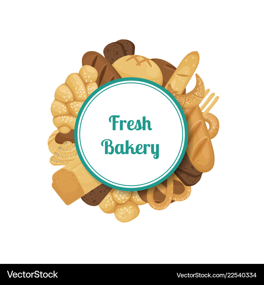 Cartoon bakery elements isolated on white Cartoon bakery elements isolated on white vector image