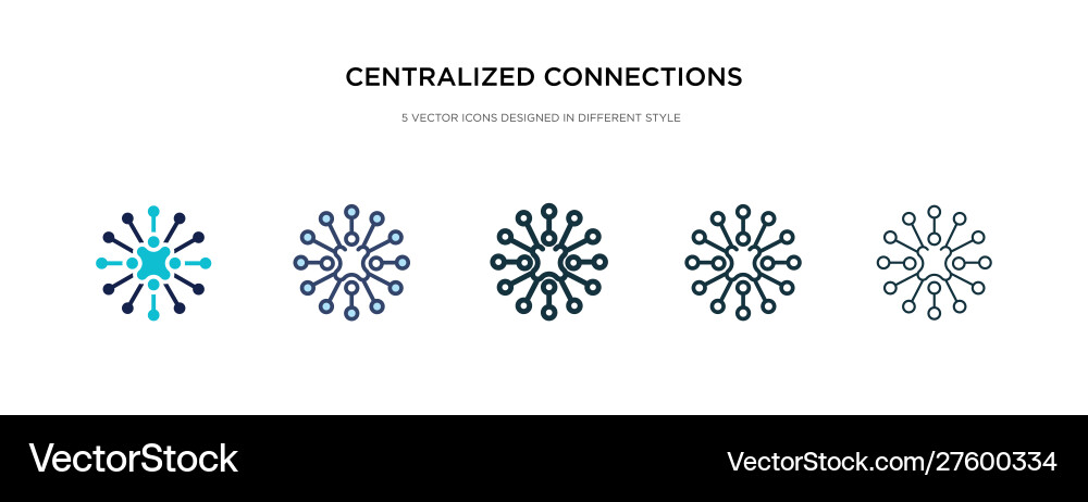 Connected Network Icons - Various Styles vector image