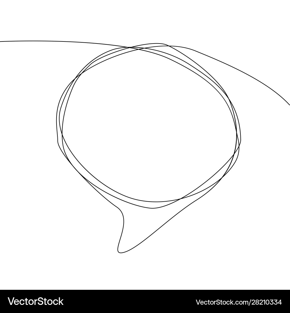 Continuous Line Speech Bubble vector image
