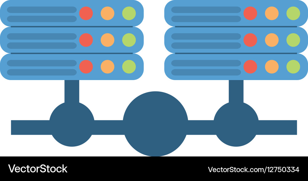 Data server computer storage system vector image