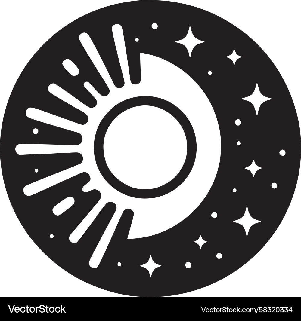 Elegant Celestial Circle Vector Image
