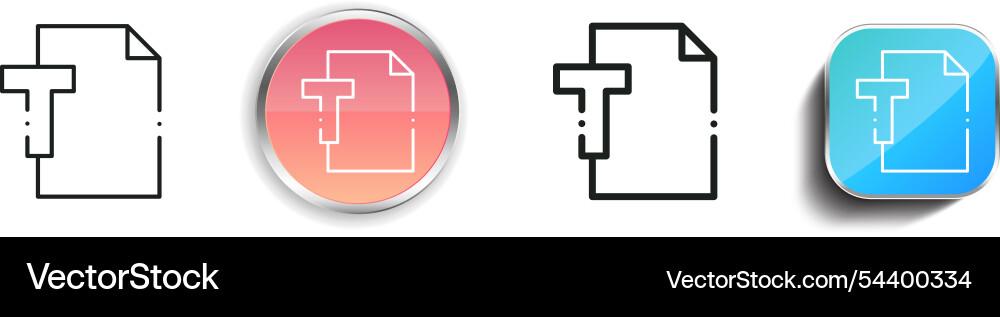 Font icon thin linear regular and button style vector image