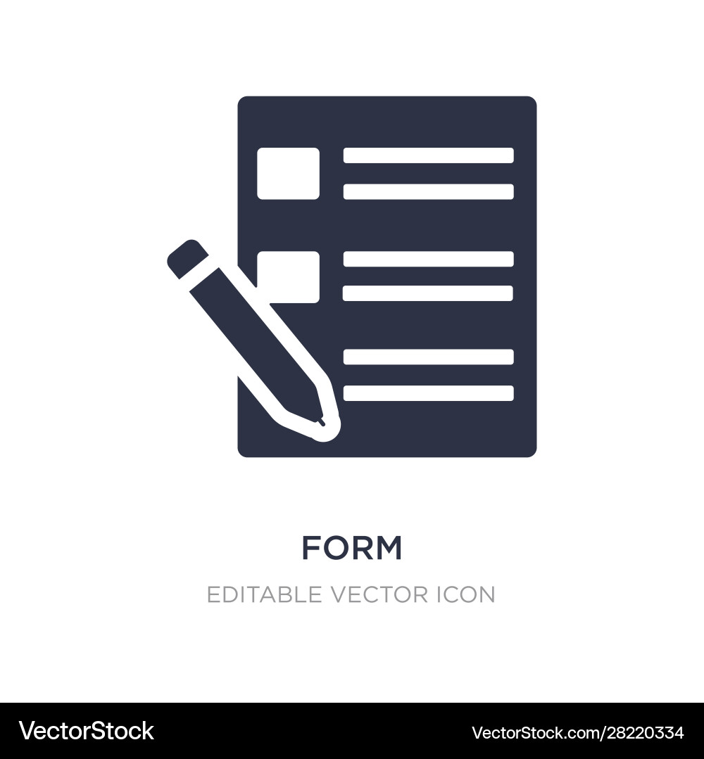 Form icon on white background simple element from Vector Image