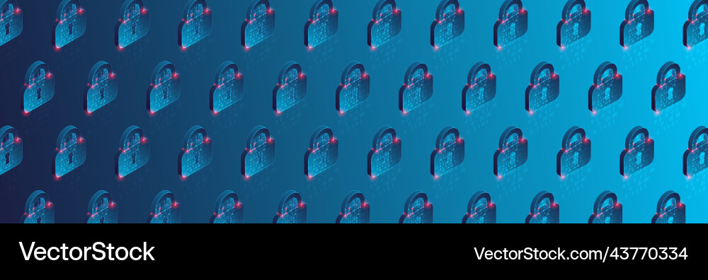 Isometric padlock simple pattern Royalty Free Vector Image