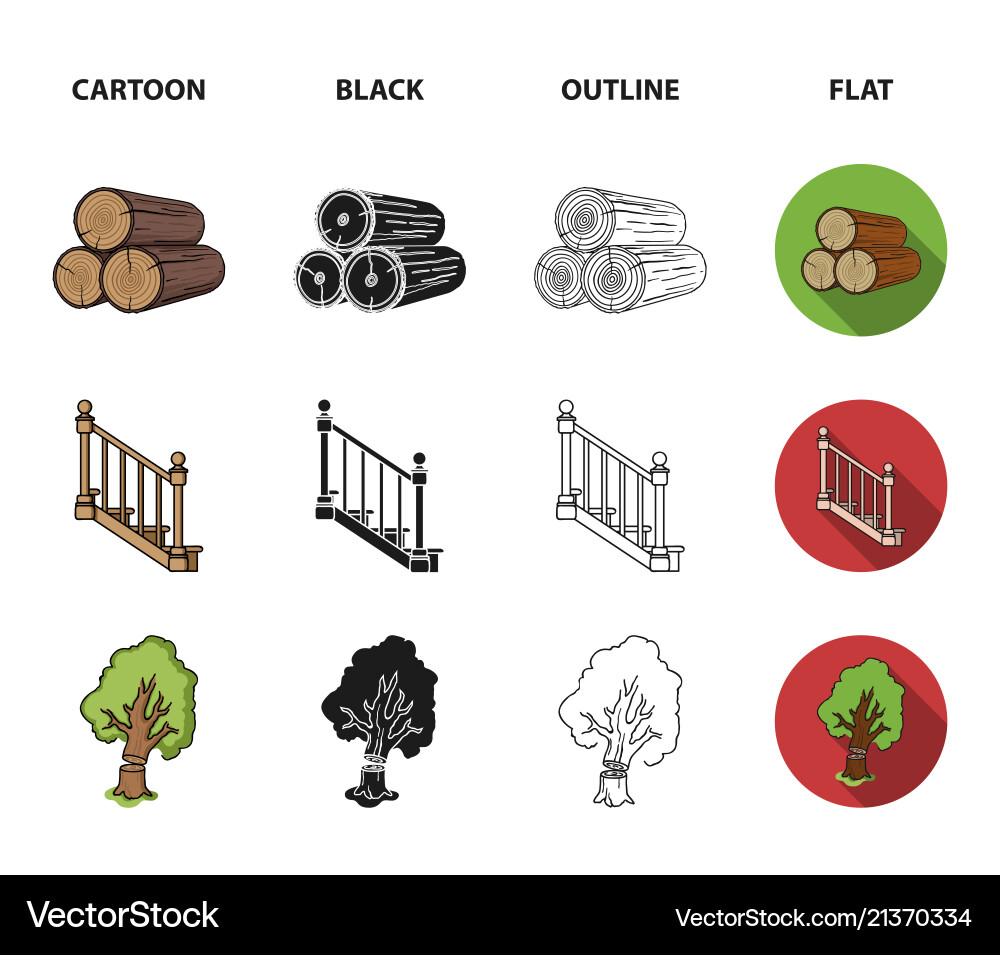 Logs in a stack plane tree ladder Vector Image