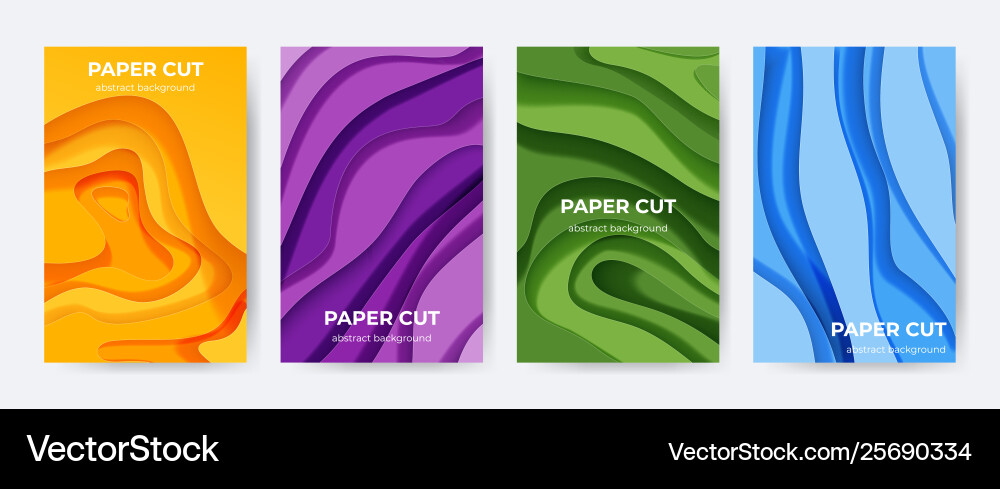 Paper Cut Abstract Layer Background vector image