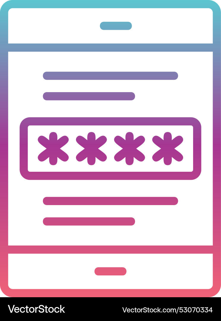 Password line gradient design Vector Image