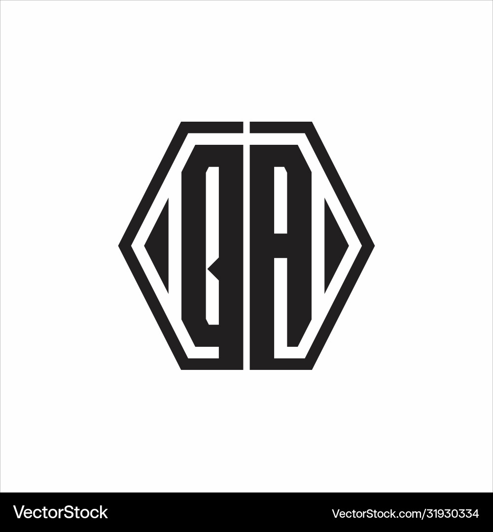 Qa logo monogram with hexagon line rounded design Vector Image