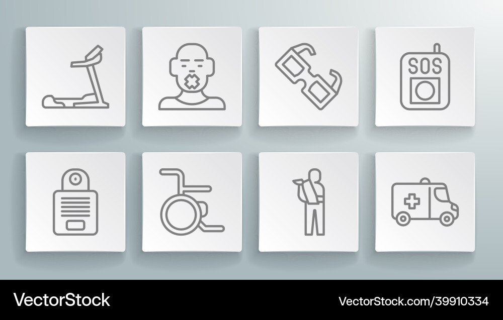 Set line intercom head of deaf and dumb Set line intercom head of deaf and dumb vector image