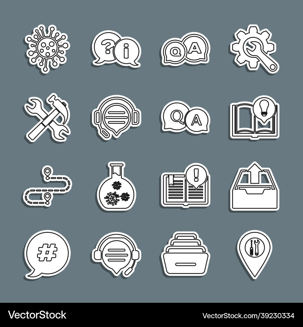Set line location service upload inbox Set line location service upload inbox vector image