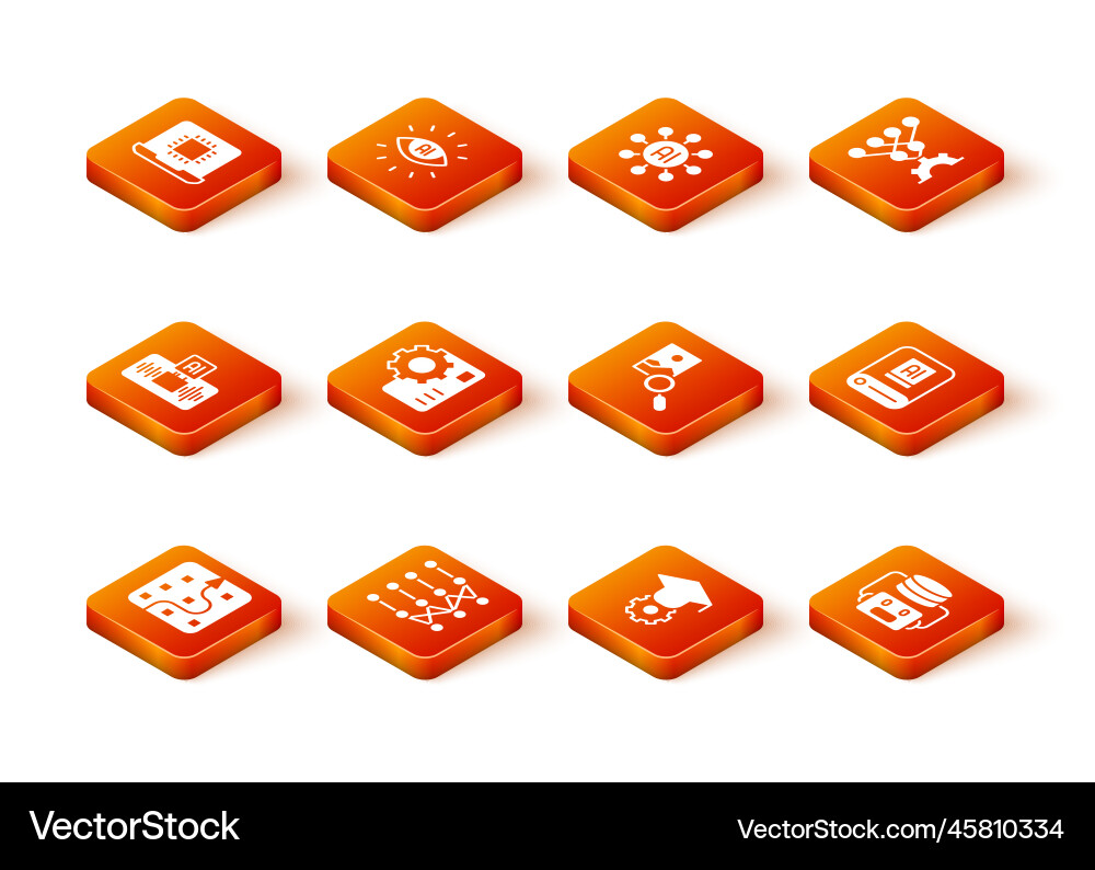 Set neural network artificial intelligence ai Set neural network artificial intelligence ai vector image