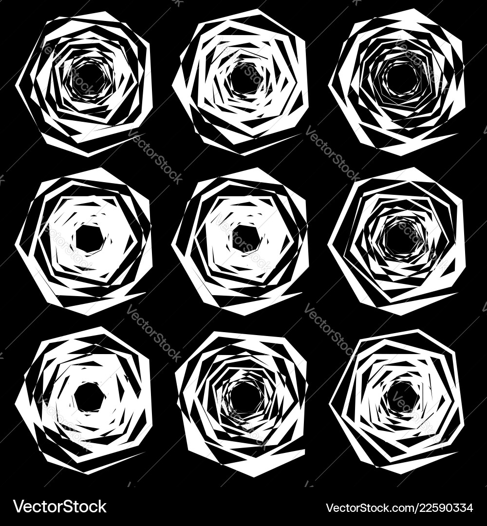 Set of edgy chaotic shape in 9 version Set of edgy chaotic shape in 9 version vector image
