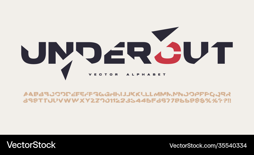 Sliced sans serif alphabet cut font Sliced sans serif alphabet cut font vector image