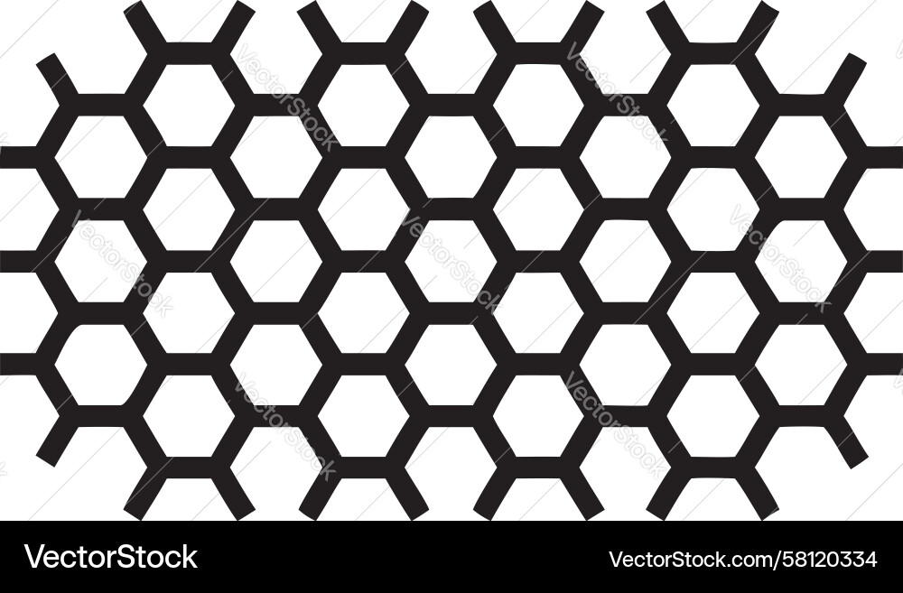 Solid Black Hexagonal Pattern Vector Image