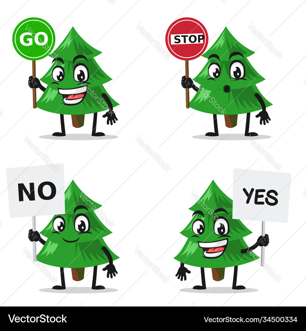 Spruce Tree Character Set vector image